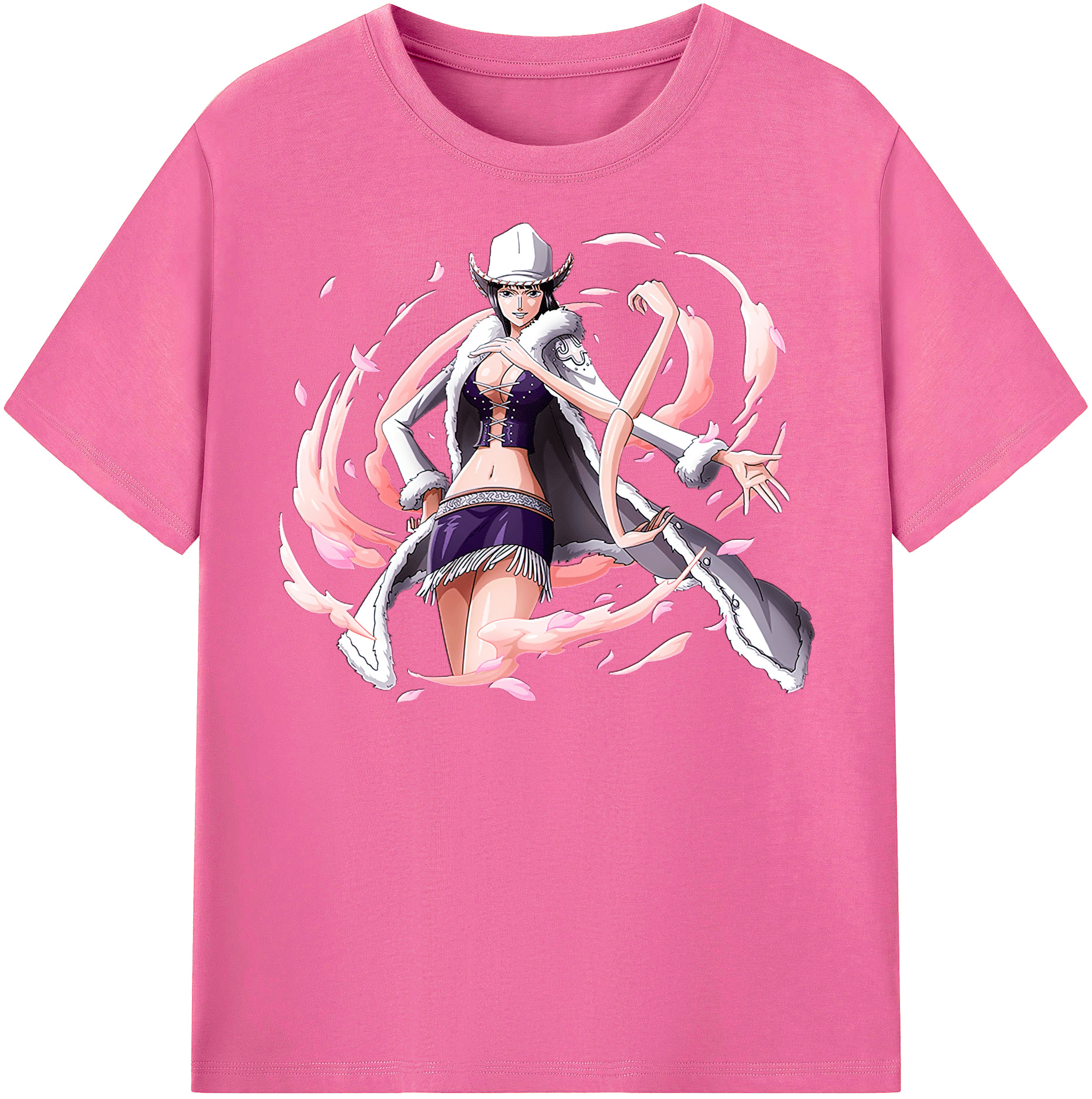 ワンピース ニコ・ロビン ONE PIECE Nico Robin レディースカジュアルプリントTシャツ（綿100％）